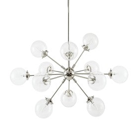 Paige 12-Light Silver Chandelier Oversized Globe Bulbs Pendant Ceiling Light by Olliix-INK+IVY