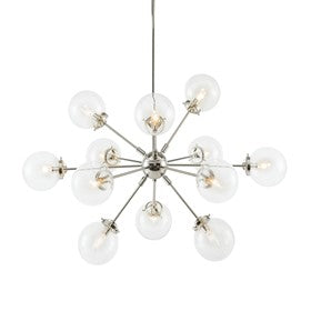Paige 12-Light Silver Chandelier Oversized Globe Bulbs Pendant Ceiling Light by Olliix-INK+IVY