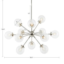 Paige 12-Light Silver Chandelier Oversized Globe Bulbs Pendant Ceiling Light by Olliix-INK+IVY