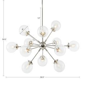 Paige 12-Light Silver Chandelier Oversized Globe Bulbs Pendant Ceiling Light by Olliix-INK+IVY
