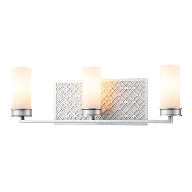 Ziggy 3 Light Bath Bar in Laquered Silver Wall Sconce Wall Lamp Home Decor by Lucas McKearn