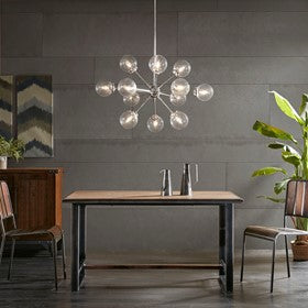 Paige 12-Light Silver Chandelier Oversized Globe Bulbs Pendant Ceiling Light by Olliix-INK+IVY