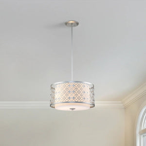 Ziggy Large Pendant in Lacquered Silver Ceiling Light by Lucas McKearn