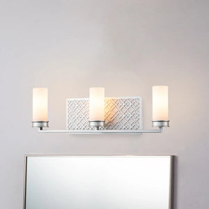 Ziggy 3 Light Bath Bar in Laquered Silver Wall Sconce Wall Lamp Home Decor by Lucas McKearn