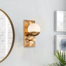 Deco 1 Light Bath Bar in Laquered Gold Wall Sconce Wall Lamp Home Decor by Lucas McKearn