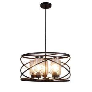 Ironclad Pendant Chandelier Drum Style 5-Light Country Farmhouse 23" Wide Ceiling Light by Chloe
