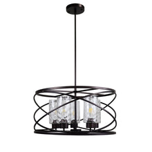 Ironclad Pendant Chandelier Drum Style 5-Light Country Farmhouse 23" Wide Ceiling Light by Chloe