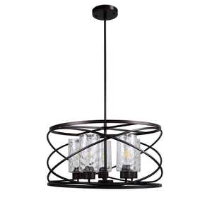 Ironclad Pendant Chandelier Drum Style 5-Light Country Farmhouse 23" Wide Ceiling Light by Chloe