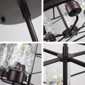 Ironclad Pendant Chandelier Drum Style 5-Light Country Farmhouse 23" Wide Ceiling Light by Chloe