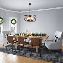 Ironclad Pendant Chandelier Drum Style 5-Light Country Farmhouse 23" Wide Ceiling Light by Chloe