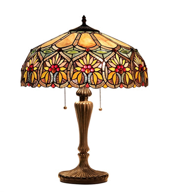 Sunny Table Lamp Tiffany Victorian-style Floral 2 Light 18