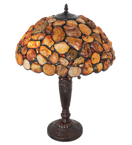 23" High Agata Tiffany Table Lamp Bedside Nightstand Reading Desk Table Light by Meyda
