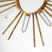 Sun King 1 Light Pendant Gold Leaf Crystal Accents Ceiling Light by Lucas McKearn