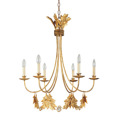 Sweet Olive 6 Light Chandelier Gold Finish Crystal Accent Ceiling Light by Lucas McKearn
