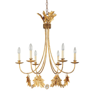 Sweet Olive 6 Light Chandelier Gold Finish Crystal Accent Ceiling Light by Lucas McKearn