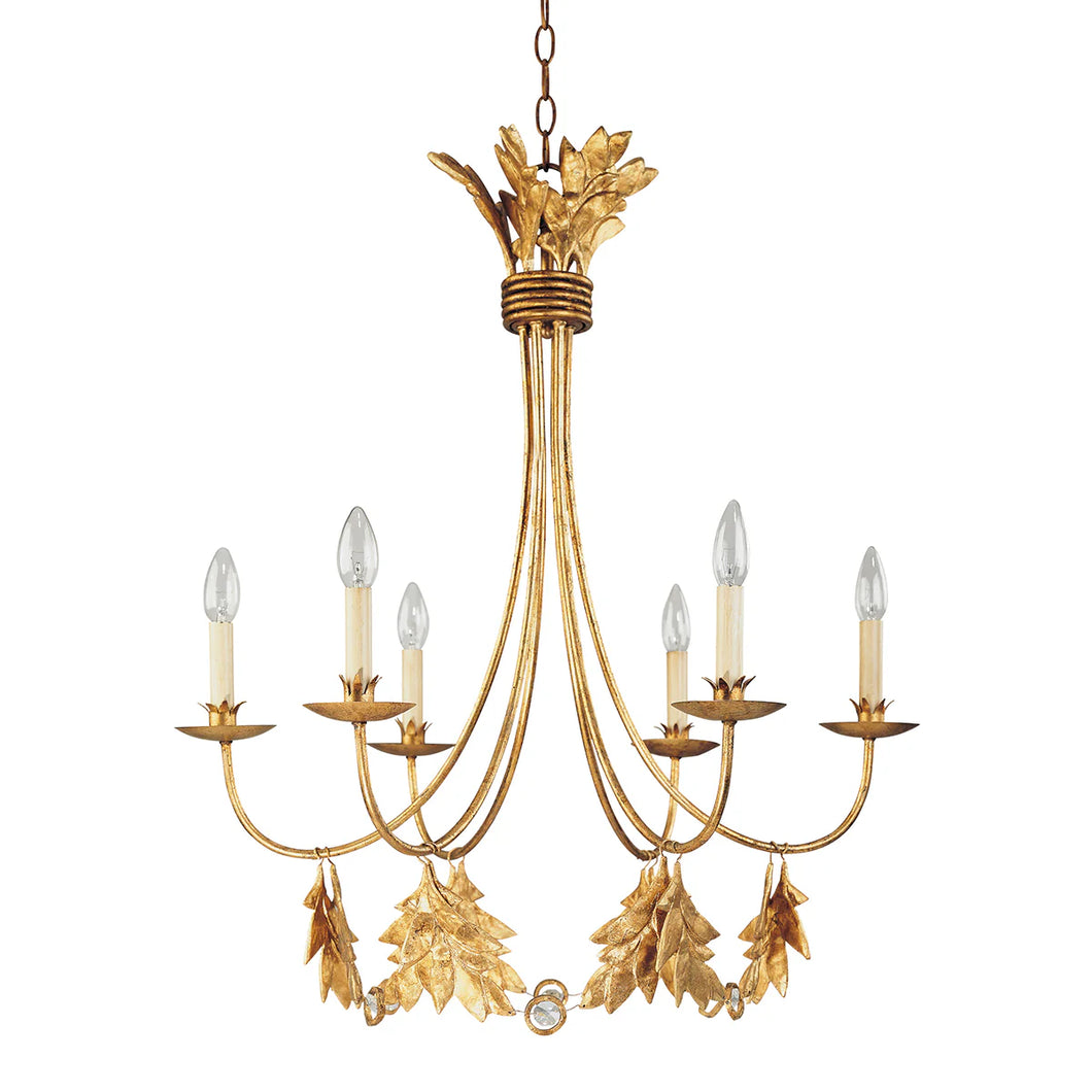Sweet Olive 6 Light Chandelier Gold Finish Crystal Accent Ceiling Light by Lucas McKearn
