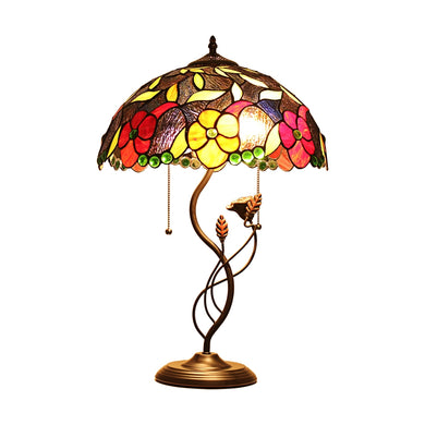 Mariebelle Table Light Tiffany Victorian Floral Stained Glass 16