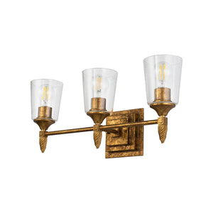 Vetiver 3 Light Bath Bar in Gold Wall Sconce Wall Lamp Home Decor by Lucas McKearn