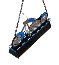 Custom 38" Long Blue Motorcycle Oblong Pendant Ceiling Light by Meyda