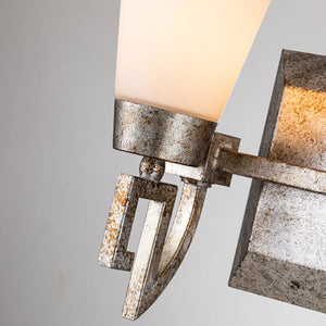 Lemuria 2 Light Bath Bar in Silver Leaf Wall Sconce Wall Lamp Home Decor by Lucas McKearn