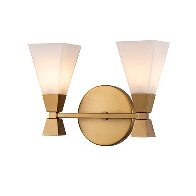Bowtie 2 Light Bath Bar in Laquered Gold Wall Sconce Wall Lamp Home Decor by Lucas McKearn