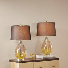 Cortina Ombre Glass Gold Table Lamp, Set of 2,  Bedside Nightstand Reading Desk Table Light by Olliix-510 Design