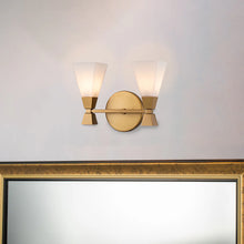 Bowtie 2 Light Bath Bar in Laquered Gold Wall Sconce Wall Lamp Home Decor by Lucas McKearn