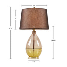Cortina Ombre Glass Gold Table Lamp, Set of 2,  Bedside Nightstand Reading Desk Table Light by Olliix-510 Design
