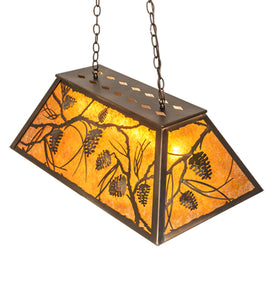 Custom 33" Long Whispering Pines Oblong Pendant Ceiling Light by Meyda
