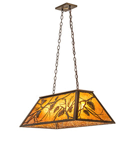 Custom 33" Long Whispering Pines Oblong Pendant Ceiling Light by Meyda