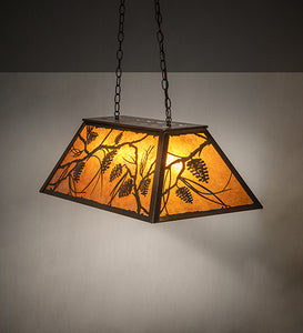 Custom 33" Long Whispering Pines Oblong Pendant Ceiling Light by Meyda