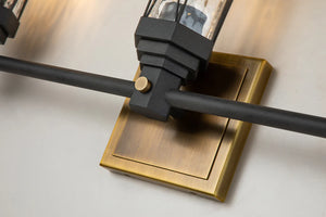 Abbey 3-Light Bath Bar – Weathered Zinc & Antique Brass Wall Sconce Wall Lamp Home Decor by Lucas McKearn