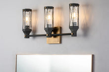 Abbey 3-Light Bath Bar – Weathered Zinc & Antique Brass Wall Sconce Wall Lamp Home Decor by Lucas McKearn