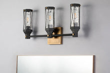 Abbey 3-Light Bath Bar – Weathered Zinc & Antique Brass Wall Sconce Wall Lamp Home Decor by Lucas McKearn