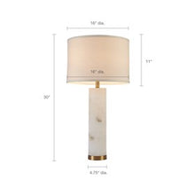 Prague Alabaster Table Lamp White-Gold Metal Base Bedside Nightstand Reading Desk Table Lamp by Olliix-Hampton Hill