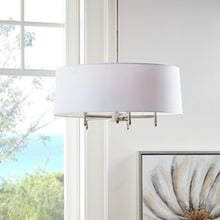 Presidio 5-Light Silver-White Drum Shade Chandelier Pendant Ceiling Light by Olliix-Hampton Hill