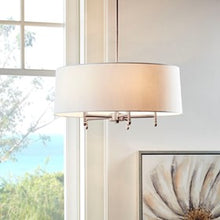 Presidio 5-Light Silver-White Drum Shade Chandelier Pendant Ceiling Light by Olliix-Hampton Hill