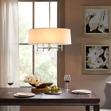 Presidio 5-Light Silver-White Drum Shade Chandelier Pendant Ceiling Light by Olliix-Hampton Hill