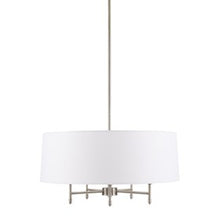 Presidio 5-Light Silver-White Drum Shade Chandelier Pendant Ceiling Light by Olliix-Hampton Hill