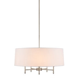 Presidio 5-Light Silver-White Drum Shade Chandelier Pendant Ceiling Light by Olliix-Hampton Hill