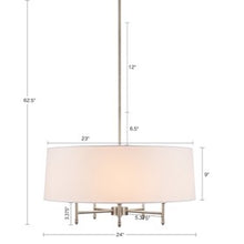Presidio 5-Light Silver-White Drum Shade Chandelier Pendant Ceiling Light by Olliix-Hampton Hill