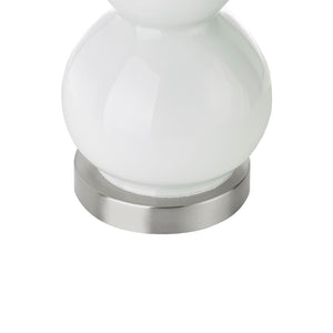 Covey Curved Glass White Table Lamp, Set of 2, Bedside Nightstand Reading Desk Table Light by Olliix-510 Design