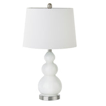 Covey Curved Glass White Table Lamp, Set of 2, Bedside Nightstand Reading Desk Table Light by Olliix-510 Design