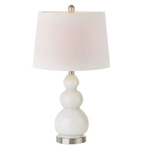 Covey Curved Glass White Table Lamp, Set of 2, Bedside Nightstand Reading Desk Table Light by Olliix-510 Design