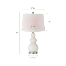 Covey Curved Glass White Table Lamp, Set of 2, Bedside Nightstand Reading Desk Table Light by Olliix-510 Design