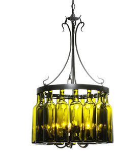 Custom 19"W Tuscan Vineyard Villa 16 Wine Bottle Pendant Ceiling Light by Meyda