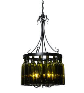 Custom 19"W Tuscan Vineyard Villa 16 Wine Bottle Pendant Ceiling Light by Meyda
