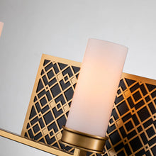 Ziggy 3 Light Bath Bar in Laquered Gold Wall Sconce Wall Lamp Home Decor by Lucas McKearn